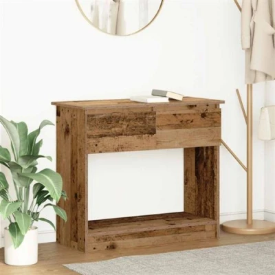 Afbeelding van vidaXL Wandtafel met lades 85,5x38,5x74,5 cm oud hout