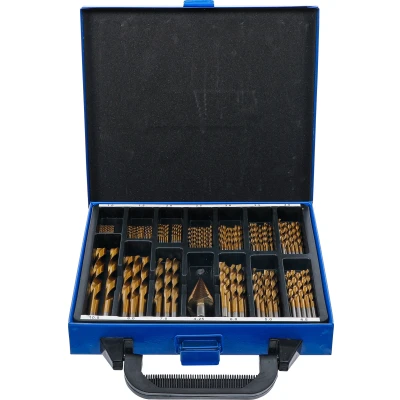 Afbeelding van BGS Spiraalboren en Trappenboorset HSS titanium gecoat 1 10 mm 119 delig