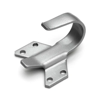 Afbeelding van Korte haak t.b.v. terugliggende deuren 7,5mm 24,5mm zilvergrijs Justor