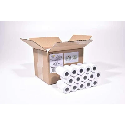 Afbeelding van 50 stuks EC thermische rollen, onbedrukt, 57 mm x 9 m 12 mm, roldiameter 30 thermisch papierdikte 55 g/m², zonder opdruk