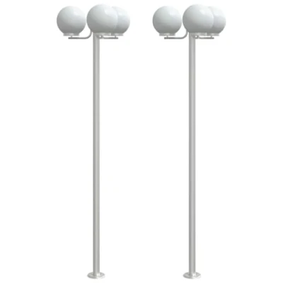 Afbeelding van Vloerlamp voor buiten 3 st 215 cm roestvrij staal zilverkleurig