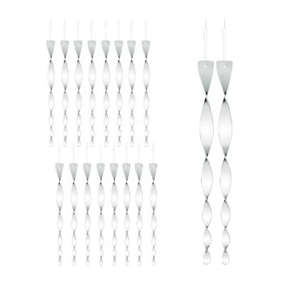 Afbeelding van Relaxdays vogelverschrikker spiraal set van 18 duiven verjagen balkon windspel 40 cm A