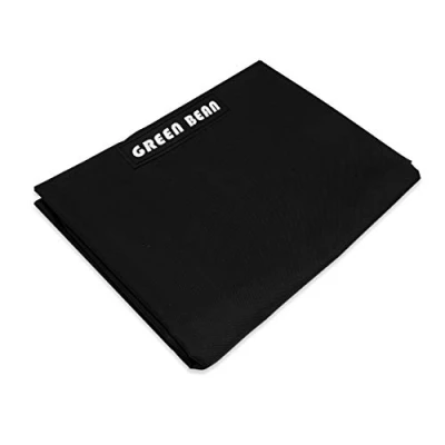 Afbeelding van Green Bean© Square XXL enorme zitzakhoes 140 x 180 cm PVC hoes voor binnen en buiten Bean Bag poef zonder vulling loungestoel wasbaar zwart