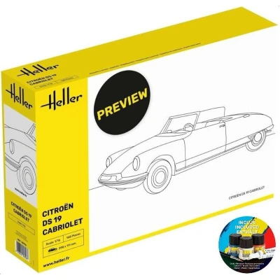 Afbeelding van 1:16 Heller 56796 Citroen DS19 Cabriolet Auto Starter Kit Plastic Modelbouwpakket
