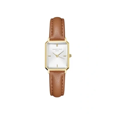 Afbeelding van Rosefield Octagon Horloge, Dames, Maat: One Size, Brown gold