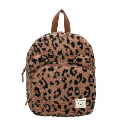 Afbeelding van Kidzroom Beary Excited Rugzak Bruin Panterprint Teddystof Beer