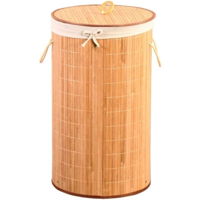 Afbeelding van Wasmand, 60 x 35 cm, gemaakt van FSC bamboe, polyester binnenzak, deksel