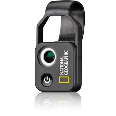 Afbeelding van National Geographic Microscoop voor mobiele telefoons, 200 x met CPL, 2 helderheidsmodi en universele clip, compatibel 98% van de zonder extra app, 9118500