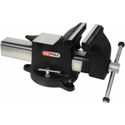 Afbeelding van KS Tools, Bankschroeven + klemmen, Parallelbankschroef, beklengte 4&quot;, met draaischijf (120 mm)