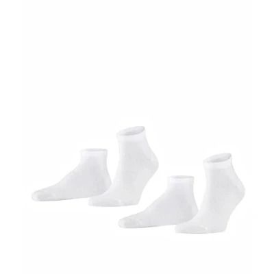 Image de FALKE Happy 2 Pack M SN coton unies lot de paires, Chaussettes basses Homme, Blanc (White 2000), 47 50