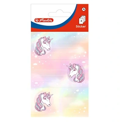 Afbeelding van herlitz 3 vellen etiketten zelfklevende eenhoorn boekstickers