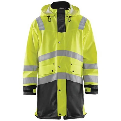 Image de Veste de pluie HV niveau 3 jaune fluo/noir, fermeture robuste