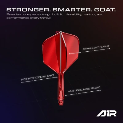 Afbeelding van GOAT Air Red Clear NO6 Dart Flights Medium