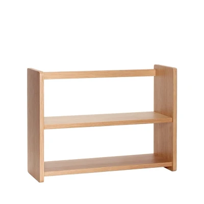 Afbeelding van HÜBSCH INTERIOR NOMAD eiken wandrekje, wandplankje met twee schappen FSC® 60x20xh44cm