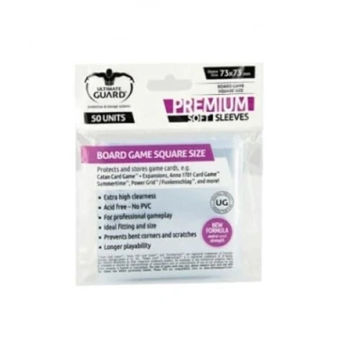Image de Ultimate Guard 50 pochettes Premium Soft Sleeves jeux de plateau au format carrÃ©