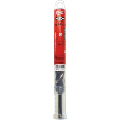 Afbeelding van Milwaukee SDS plus Hamerboor, 4 kanten Snijdend, 24 X 250 Mm