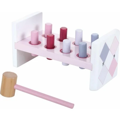 Afbeelding van Jipy Houten Hamerbank + 8 Pennen Roze