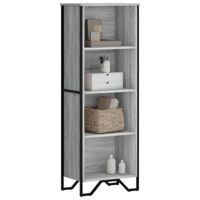 Afbeelding van Boekenkast 50x31x137,5 cm bewerkt hout grijs sonoma eikenkleur