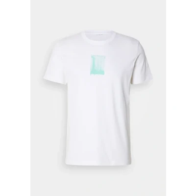Afbeelding van Calvin Klein Jeans Brush Stroke Graphic TEE Tshirt print, Heren, Maat: Medium, Bright white