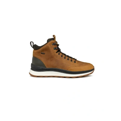 Afbeelding van Geox Spherica Actif Veterboots, Heren, Maat: 42, Ochre dark coffee Leer en textiel