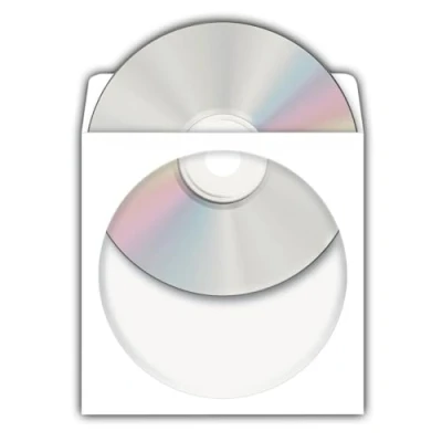 Afbeelding van HERMA CD Papierenhoesje wit met kleefpunt 1000 St.