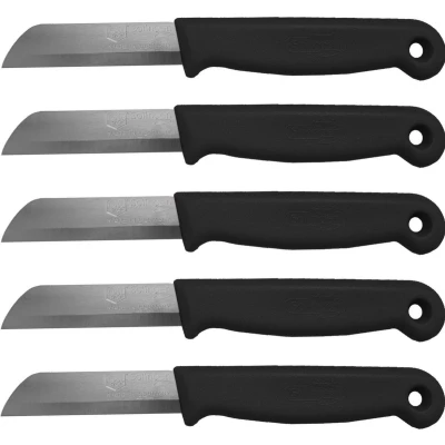 Afbeelding van Solingen Schilmesje RVS Glad 16 cm met &quot;Blade Cover&quot; Zwart 5 stuks