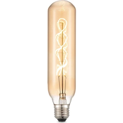 Afbeelding van Home Sweet Edison Vintage E27 LED filament lichtbron Tube Amber 6/6/22.5cm Spiraal Retro lamp Dimbaar 4W 280lm 2700K warm wit licht geschikt voor fitting
