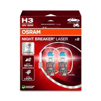 Image de 2 ampoules osram h3 nbreaker laser 12v