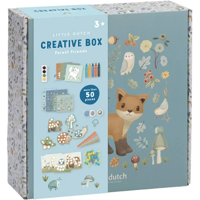 Afbeelding van Little Dutch Forest Friends knutseldoos, knutselpakket junior creatief speelgoed knutselen cadeautip kleuter knutselbox 2 varianten