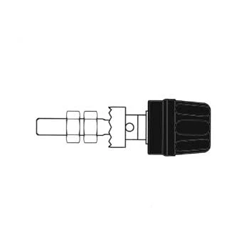 Afbeelding van 4mm AANSLUITKLEM MET GEISOLEERDE KOP / ZWART (PK10A) (HM2400A)