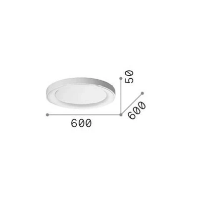 Afbeelding van Ideal Lux plafondlamp Planet, wit, Ø 60 cm, metaal