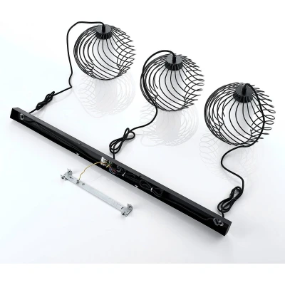 Afbeelding van Lindby hanglamp 3lichts staal, glas H: 21 cm E27 zwart, wit