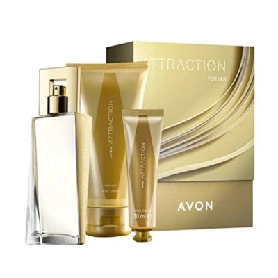 Afbeelding van AVON Attraction Set 1 Eau de Parfum 50 ml Body Lotion 150 handcrème 30 in geschenkdoos
