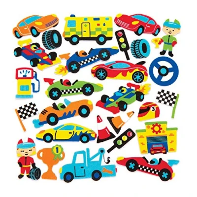 Afbeelding van Baker Ross 120 stuks schuimrubberen stickers voor raceauto&#039;s