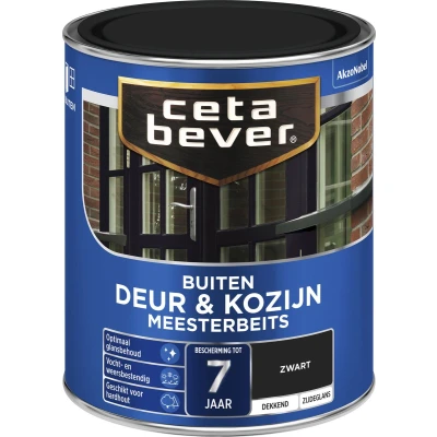Afbeelding van Ceta Bever Dekkend Meesterbeits 250 Zwart Zijdeglans 0,75 liter Blanke lak &amp; Beits