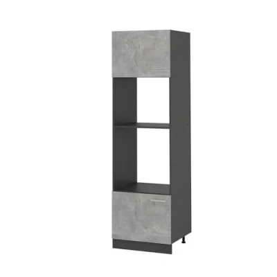 Afbeelding van Vicco Magnetronkast R Line, Beton/Antraciet, 60 cm