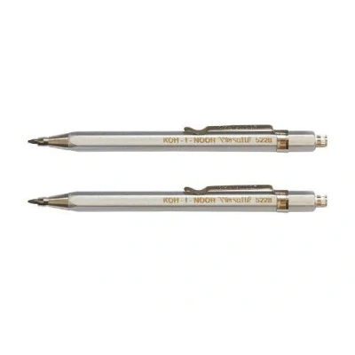 Afbeelding van KOH I NOOR 5228CL vulpotlood, metaal, kort, zilverkleurig, 2 stuks