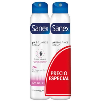 Afbeelding van Deodorant Spray Sanex Invisible 2 Stuks 200 ml