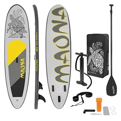 Afbeelding van Opblaasbare Stand Up Paddle Board Maona Grijs, 308x76x10 cm, incl. pomp en draagtas, gemaakt van PVC EVA