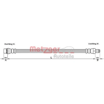 Afbeelding van METZGER 4110261 Remslang 537 PEUGEOT: 406 Estate