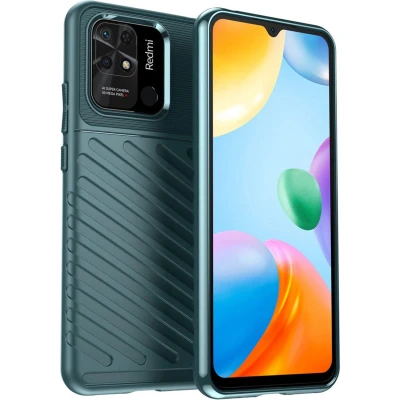 Afbeelding van iMoshion Hoesje Geschikt voor Xiaomi Redmi 10C Siliconen Thunder Backcover Groen