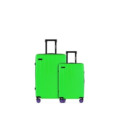 Afbeelding van ETERNITIVE Koffer Reiskoffer van ABS Harde met TSA slot 4 wielen 360 Lichte koffer, Groen, Set Cabine en Medium