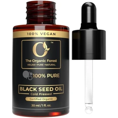 Afbeelding van USDA Organic Black Seed Oil Cold Pressed Liquid for Skin &amp; Hair Care Natuurlijke gezichtsolie met zwarte komijnzaad Pure, hoogwaardige biologische zaadolie 100% organisch, 1 ml