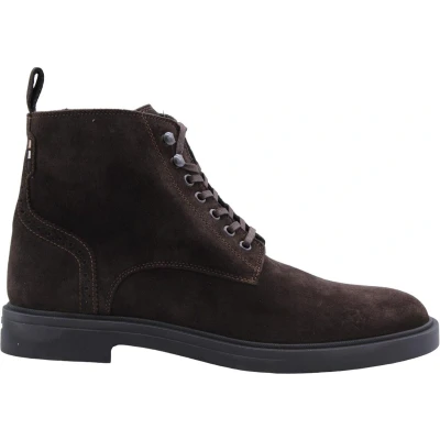 Afbeelding van BOSS Calev Veterboots, Heren, Maat: 41, Dark brown Veloursleer
