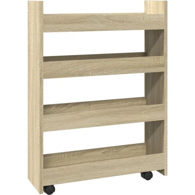 Afbeelding van vidaXL Opbergtrolley smal 4 laags bewerkt hout sonoma eikenkleurig