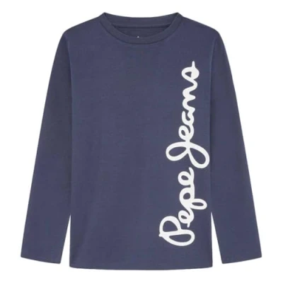 Image de Pepe Jeans Waldo L/S T Shirt Garçon, Bleu marine, 4 ans