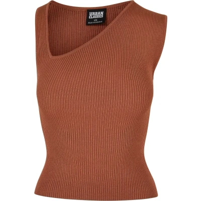 Afbeelding van Urban Classics Damen Asymmetric Top, Dames, Maat: Large, Terracotta
