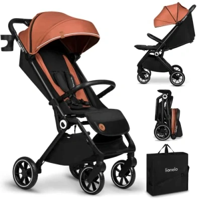 Afbeelding van Lionelo Buggy Cloe Kinderwagen Premium + tot 22 kg verstelbare rugleuning 5 punts veiligheidsgordels grote zwenkwielen klamboe bekerhouder lichtgewicht compact waterdicht
