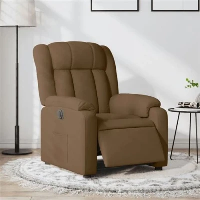 Afbeelding van Fauteuil verstelbaar elektrisch stof bruin
