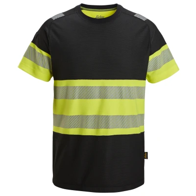 Afbeelding van Snickers 2538 High Vis, Klasse 1 T Shirt Zwart/Geel, Visibility